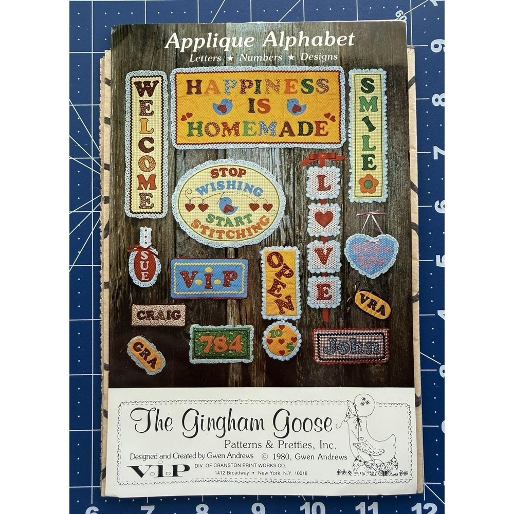 The Gingham Goose Applique Alphabet Letters, Numbers, Designs Pattern‎ Uncut